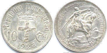 coin Portugal 10 escudos 1928
