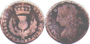 Münze Schottland 6 Pence (Bawbee) 1679