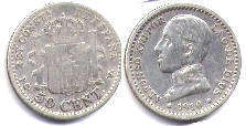 coin Spain 50 centimos 1910