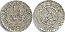 coin Syria 1/2 piastre 1921