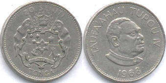 coin Tonga 20 seniti 1968