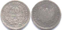 moneda Uruguay 10 centesimos 1877
