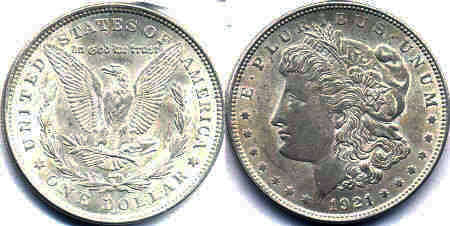 moneda Estados Unidos 1 dólar 1921 Morgan plata dólar
