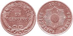 coin Peru 1 centavo 1919