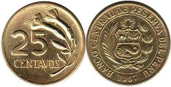 coin Peru 25 centavos 1967