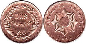 coin Peru 2 centavos 1933