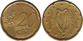 moneda Irlanda 20 euro cent 2007