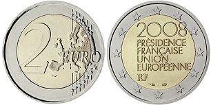 moneda Francia 2 euro 2008