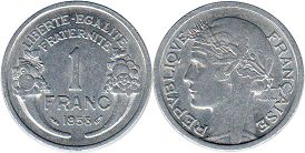 moneda Francia 1 franc 1958