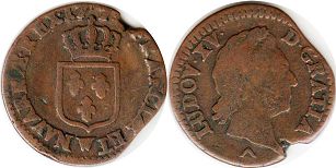 moneda Francia 1/2 sol 1774