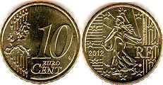 moneda Francia 10 euro cent 2012