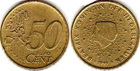 moneda Países Bajos 50 euro cent 1999