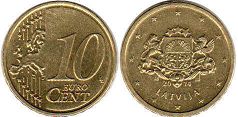 moneda Letonia 10 euro cent 2014