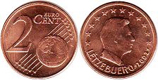 moneda Luxemburgo 2 euro cent 2002